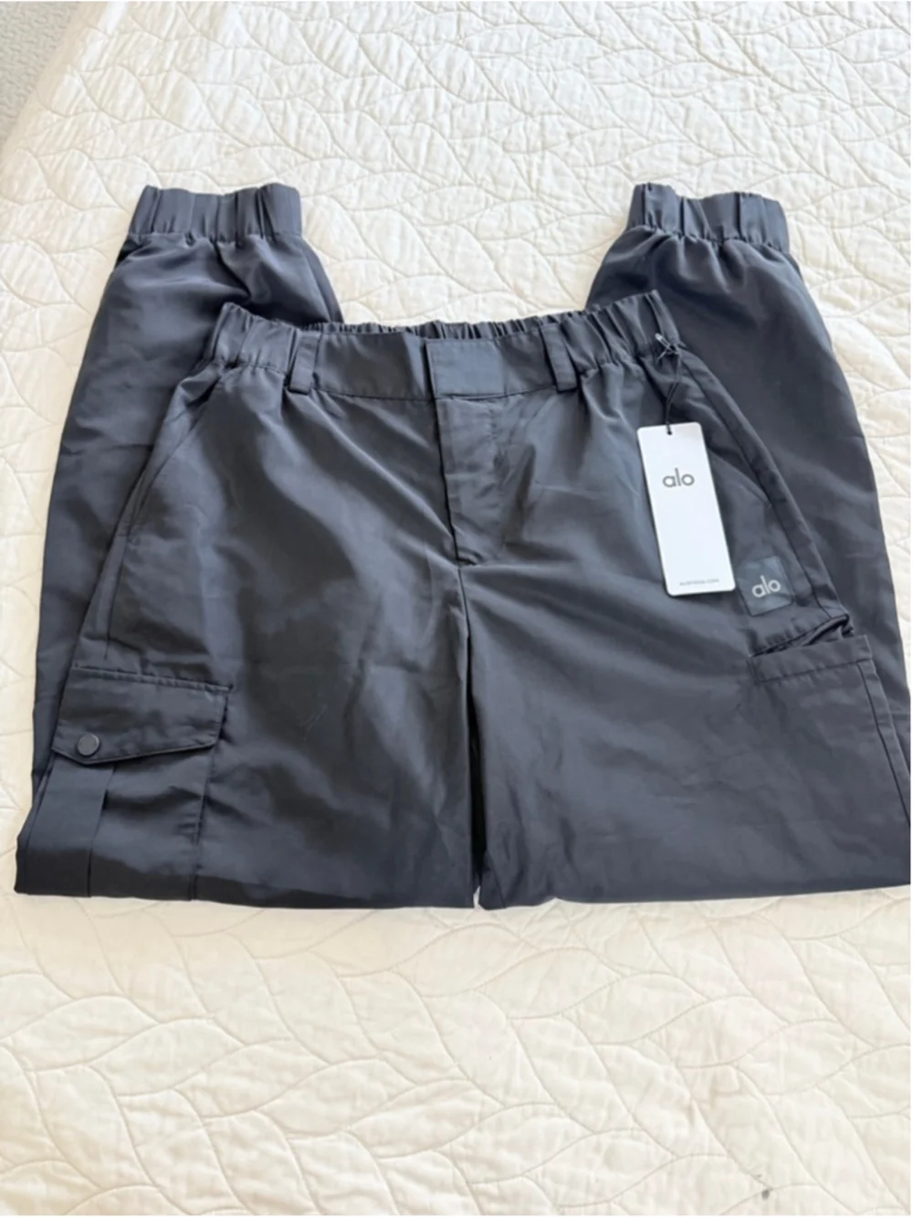 Alo Yoga High Waist Break Line Jogger M Black Casual - Picture 2 of 7